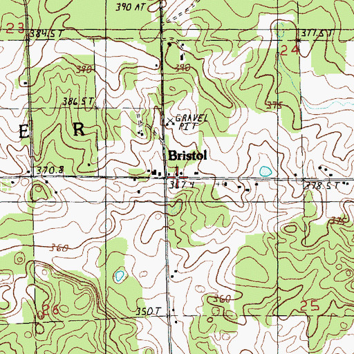 Topographic Map of Dover Regular Baptist Church, MI