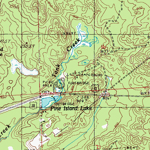 Topographic Map of Timber Creek Campground, MI