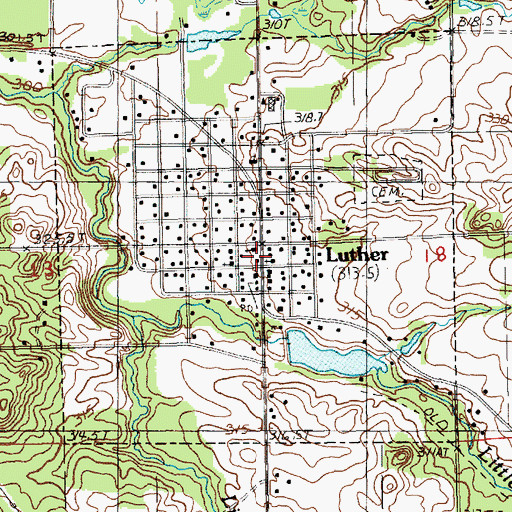 Topographic Map of Newkirk Township Hall, MI