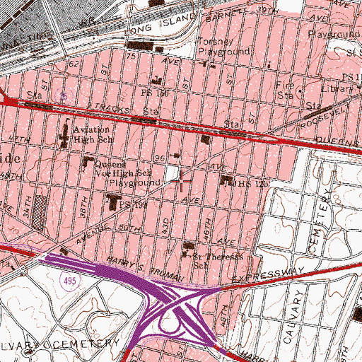 Topographic Map of Fortythird Street Theatre (historical), NY