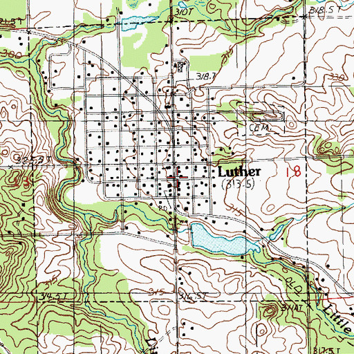 Topographic Map of Fellowship Baptist Church, MI