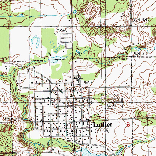 Topographic Map of Luther Elementary School, MI