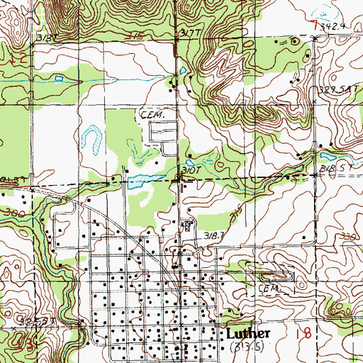 Topographic Map of Luther Station (historical), MI