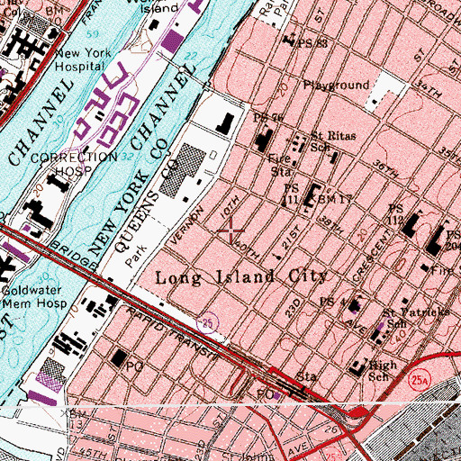 Topographic Map of Beacon Theater (historical), NY