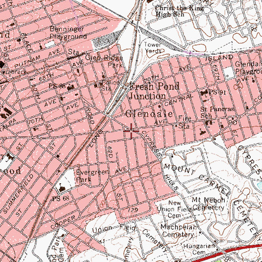 Topographic Map of Belvedere Theatre (historical), NY