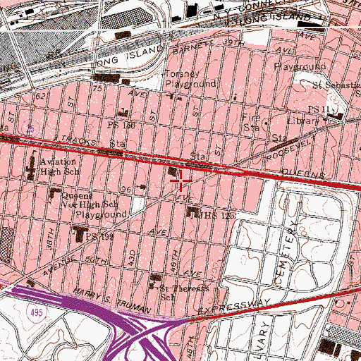 Topographic Map of Bliss Theatre (historical), NY