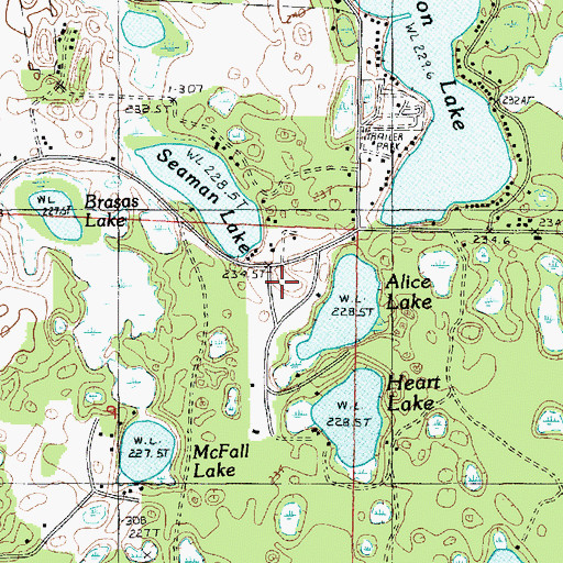 Topographic Map of Leisure Time Campground, MI