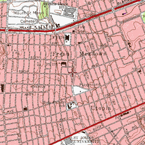 Topographic Map of Bombay Theatre, NY
