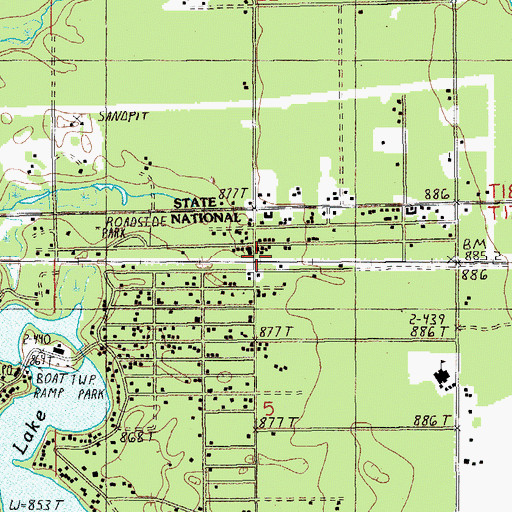 Topographic Map of Idlewild Station (historical), MI