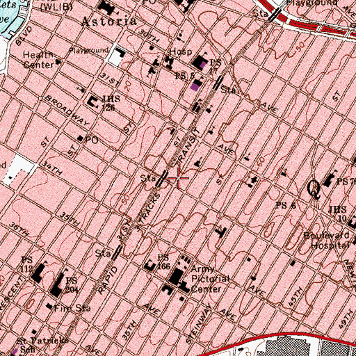 Topographic Map of Broadway Theatre (historical), NY