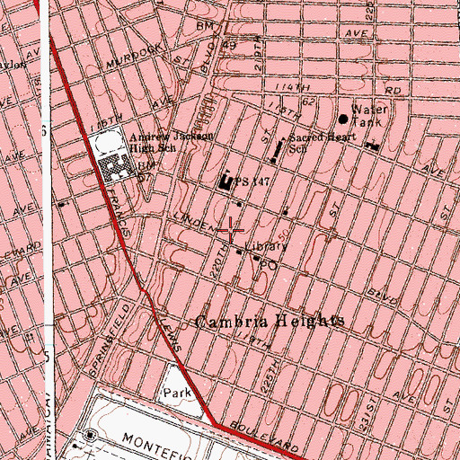 Topographic Map of Cambria Theater (historical), NY