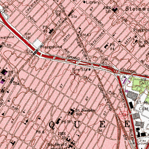 Topographic Map of Cameo Theatre (historical), NY