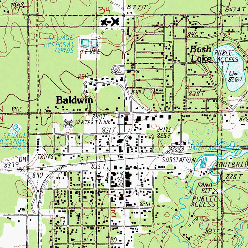Topographic Map of Lake County Sheriff's Office, MI