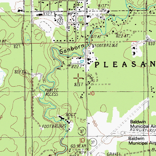 Topographic Map of Ivan's Campground and Cabins, MI