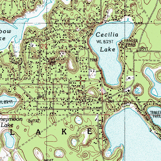 Topographic Map of Lake Community Bible Church, MI