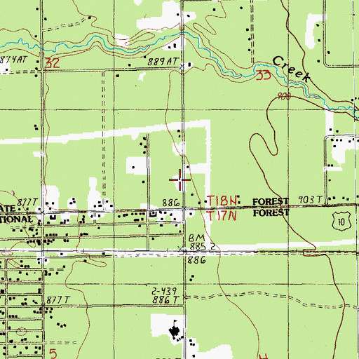 Topographic Map of Second Baptist Church, MI