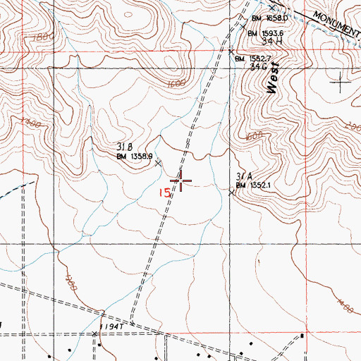 Topographic Map of West Deception Canyon, CA