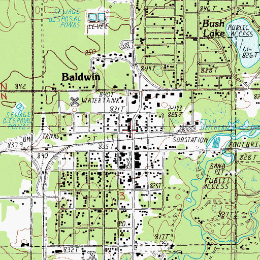 Topographic Map of Saint Ann Catholic Church, MI