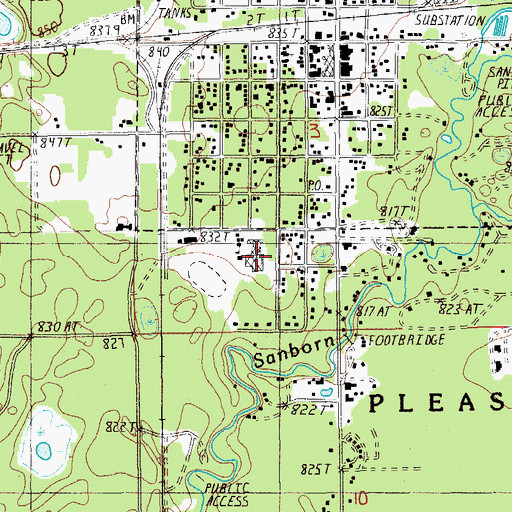Topographic Map of Baldwin High School, MI