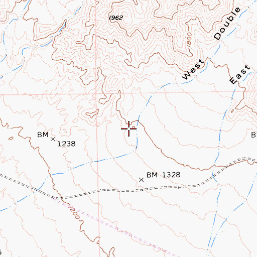 Topographic Map of West Double Canyon, CA