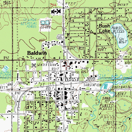 Topographic Map of Lake County Courthouse, MI