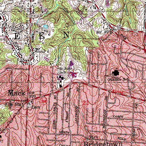 Topographic Map of Margaret B. Rost School, OH