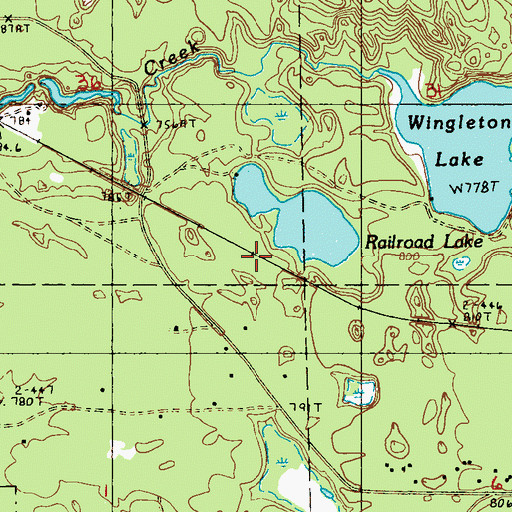Topographic Map of Wingleton Station, MI