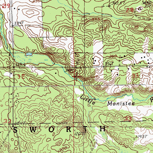 Topographic Map of Totten Post Office (historical), MI