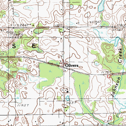 Topographic Map of Oliver Post Office (historical), MI