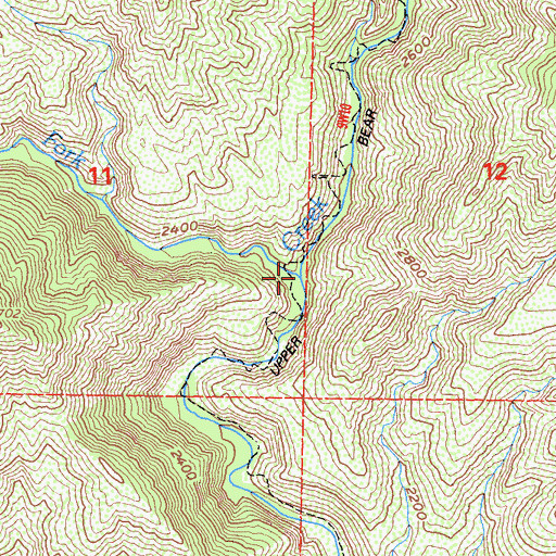 Topographic Map of West Fork Bear Creek, CA
