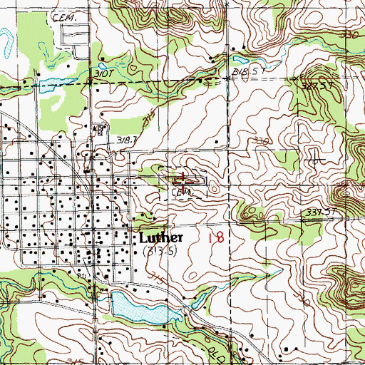 Topographic Map of Pleasant Hill Cemetery, MI