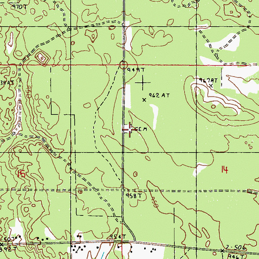 Topographic Map of Sweetwater Cemetery, MI