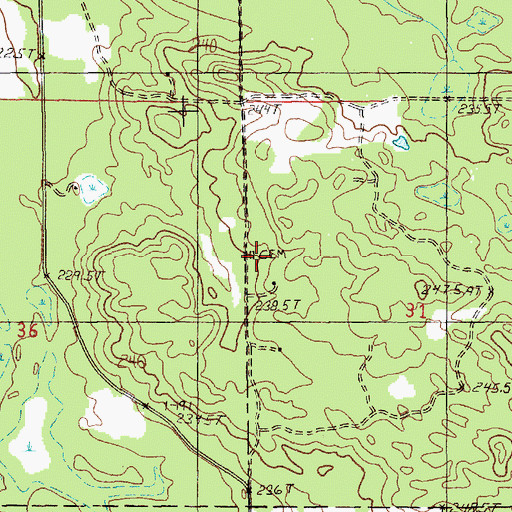 Topographic Map of McPherson Cemetery, MI