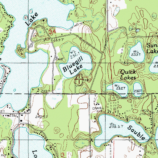 Topographic Map of Lakeview Cemetery, MI