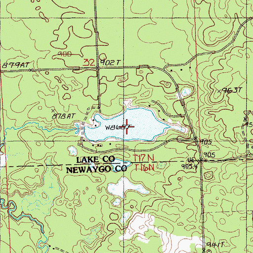 Topographic Map of Conna-Mara Lake, MI