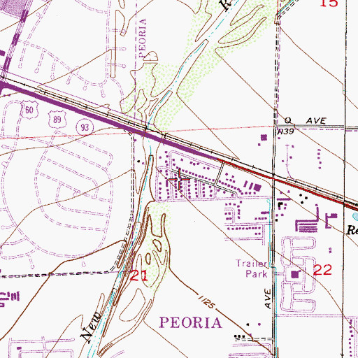 Topographic Map of Sunset Village, AZ