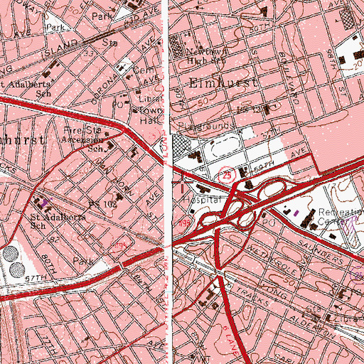 Topographic Map of Elmwood Theatre (historical), NY