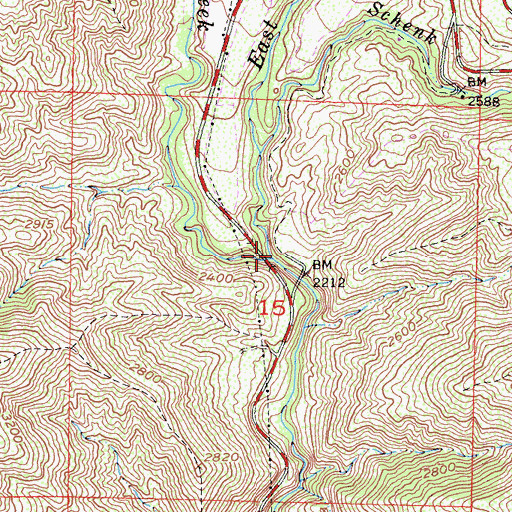 Topographic Map of West Fork City Creek, CA