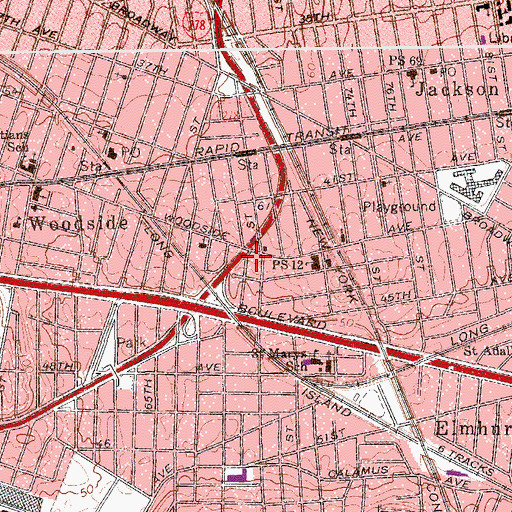 Topographic Map of Fisk Theatre (historical), NY