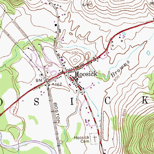 Topographic Map of First Baptist Church of Hoosick, NY