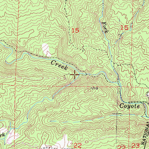 Topographic Map of West Fork Coyote Creek, CA