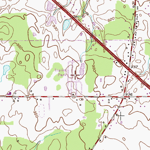 Topographic Map of Southington Estates, OH