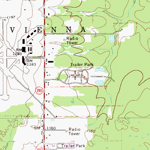 Topographic Map of Four Seasons Mobile Home Park, OH
