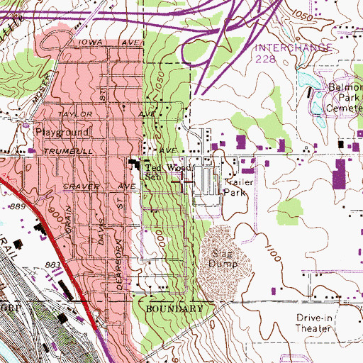 Topographic Map of Paul's Trailer Park, OH