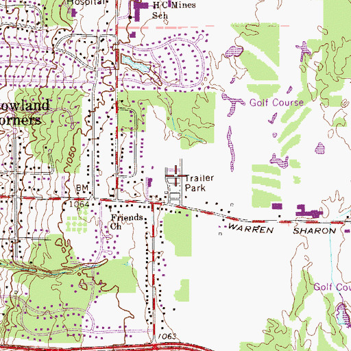 Topographic Map of Howland Mobile Home Park, OH