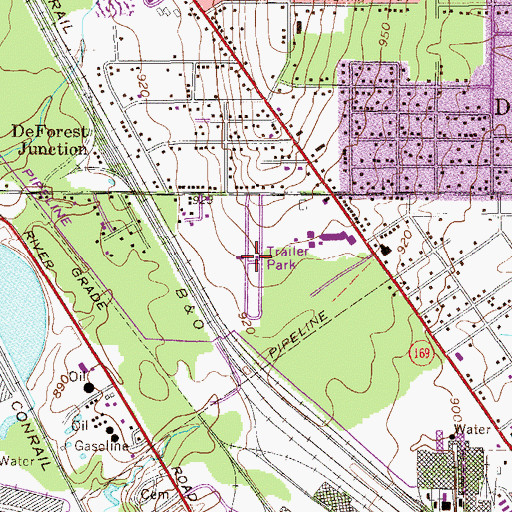 Topographic Map of Brentwood Mobile Home Park, OH