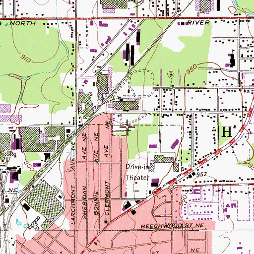 Topographic Map of Shady Lane Mobile Home Park, OH