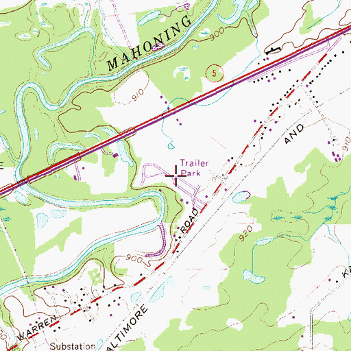 Topographic Map of Arhaven Estates, OH