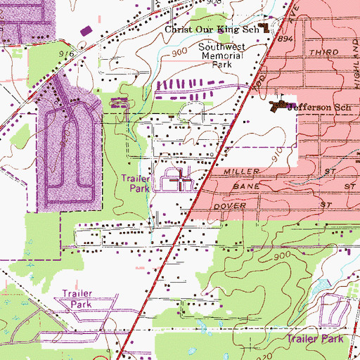 Topographic Map of Somerset 45 Manor, OH