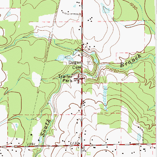 Topographic Map of Fowler Mobile Home Court, OH